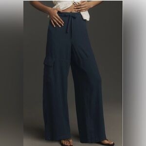 NWT Pilcro by Anthropologie Relaxed Linen Beach Cargo Pants